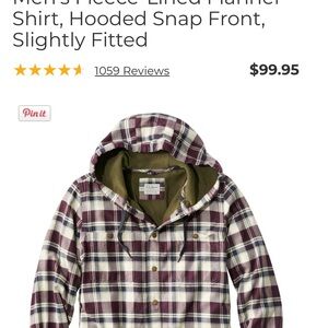 L.L. Bean Maroon and Navy Plaid Shirt